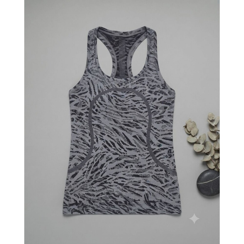 Lululemon Swiftly Tech Racerback Tank Women’s 4 Primal Clash Black Gull Grey